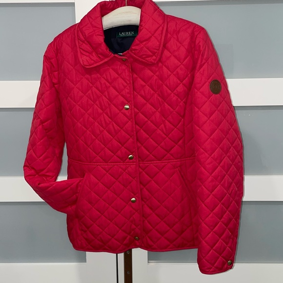 EUC❤️LAUREN RALPH LAUREN Beautiful Quilted Red Jacket. Size L. - Picture 1 of 10